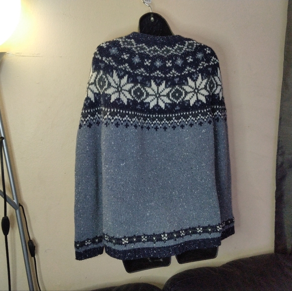 Eddie Bauer Fair Isle Wool Blend Cardigan Sweater Button Down Size M - Picture 4 of 14